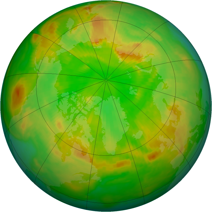 Arctic ozone map for 23 June 1980